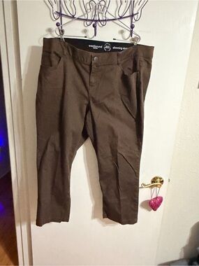 🥳 20W Short Slimming Straight women’s Pants - Brown